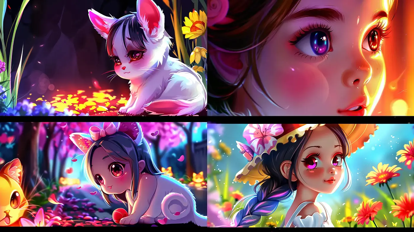 Luminous Fantasy Dreamscapes with Anime and Illustrative Artistry - Midjourney sref style