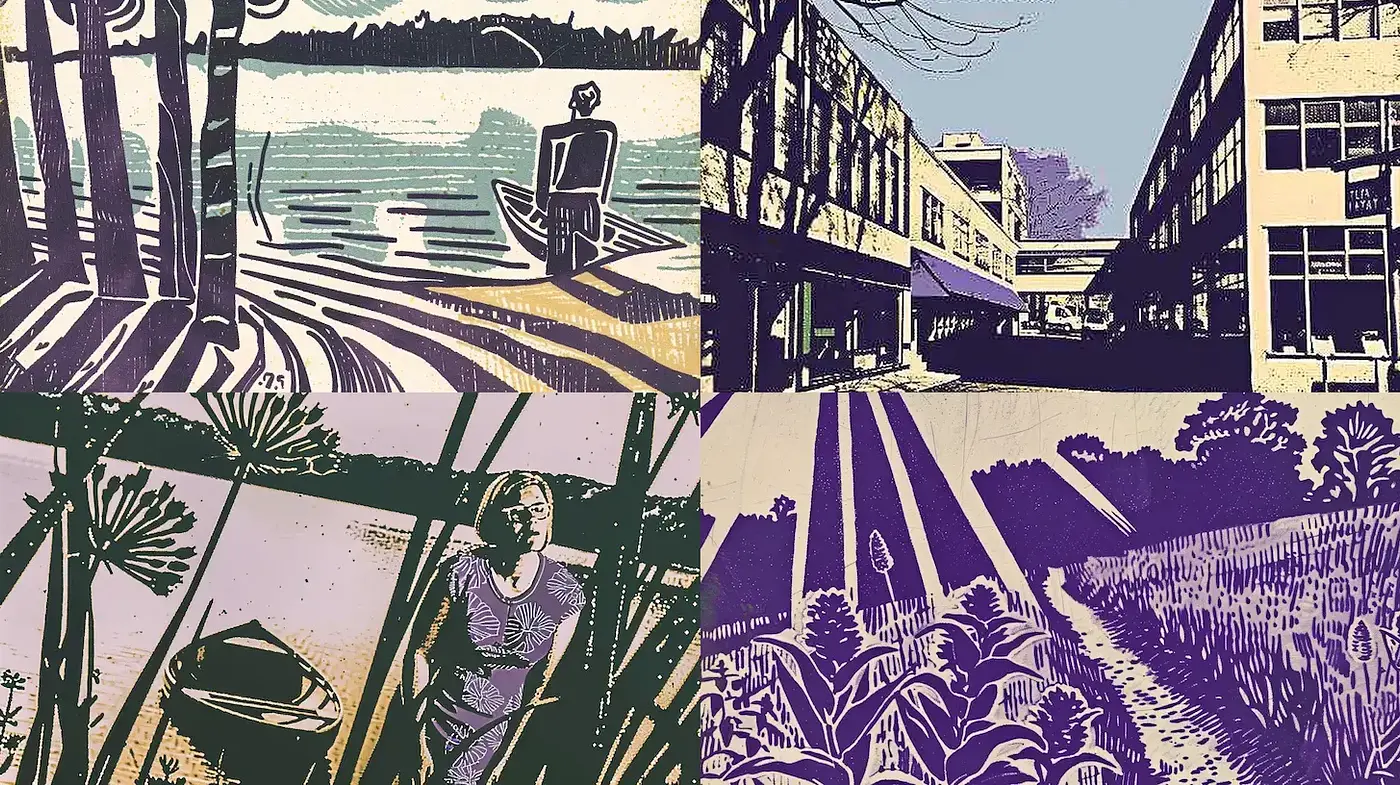Mood-evoking vintage-inspired graphic illustrations with a nostalgic essence - Midjourney sref style