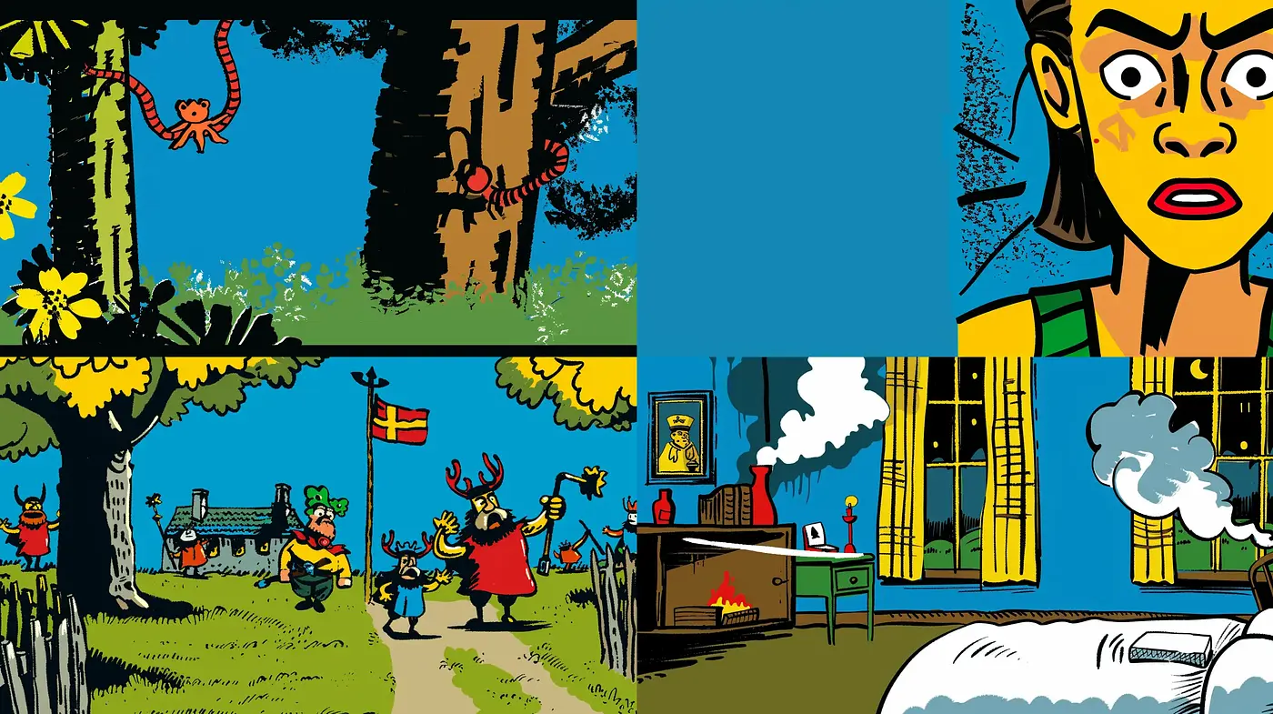 Bright and Bold Comic Book Homage - Midjourney sref style