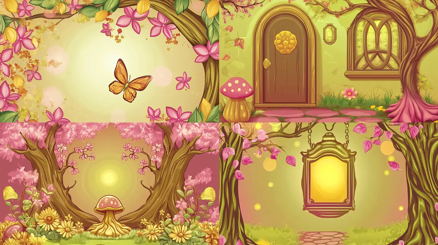 Enchanted Fairytale Gardens: A Study in Whimsical Storybook Illustration - Midjourney sref style
