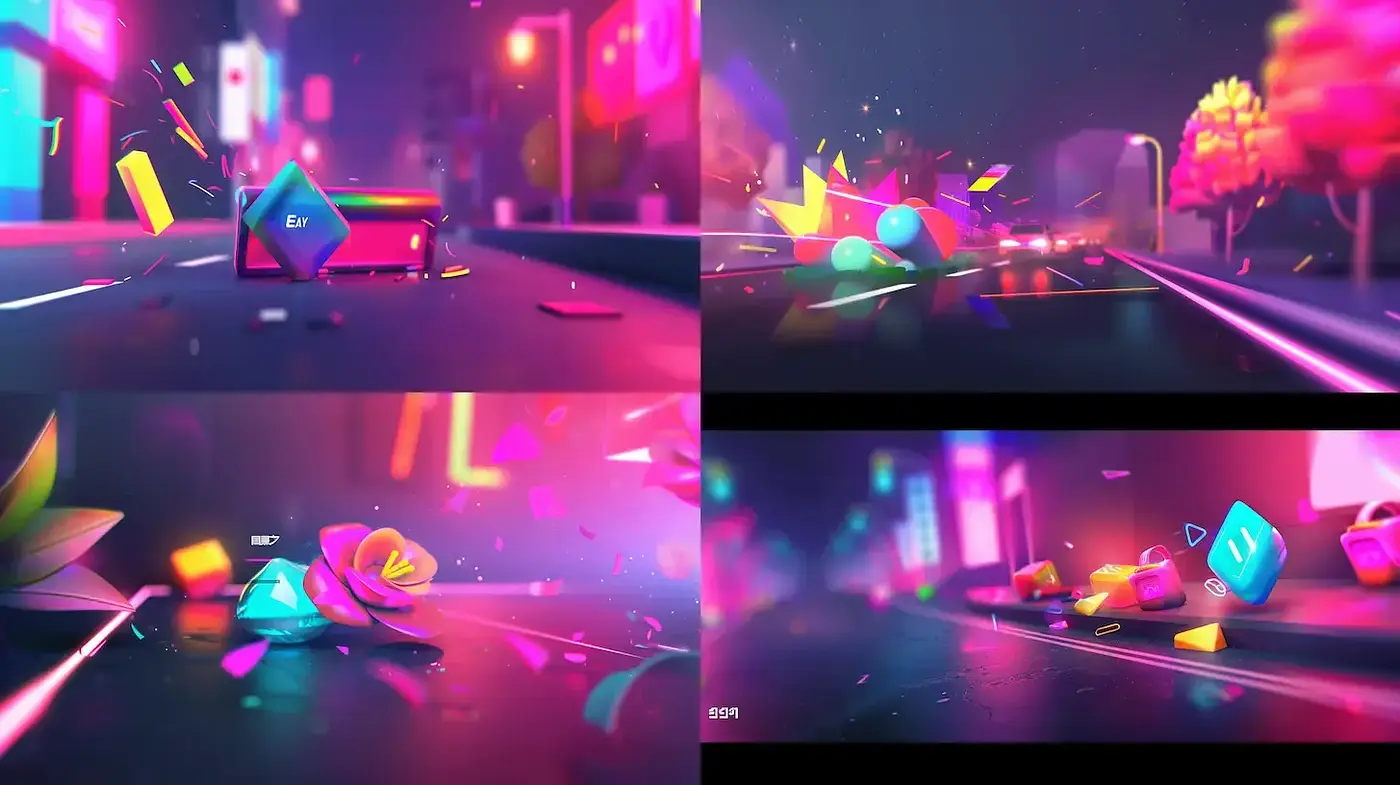 Neon Drenched Dreamscapes with Surreal Overtones - Midjourney sref style
