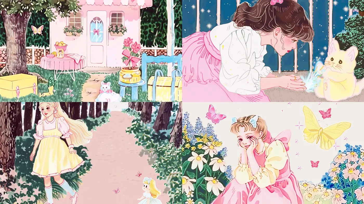 Whimsical Pastel Dreamscape in Storybook Illustration Style - Midjourney sref style