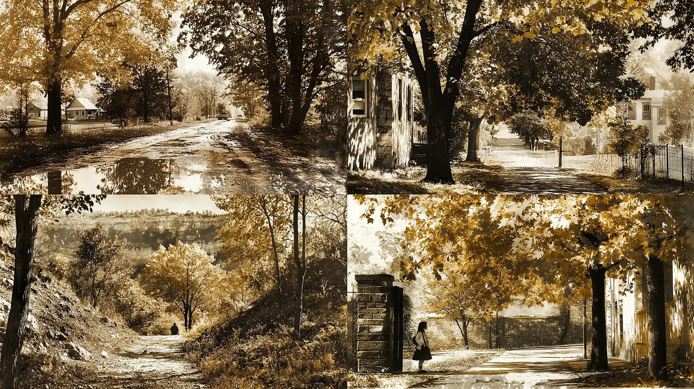 Sepia-Toned Pastoral Tranquility - Midjourney sref style