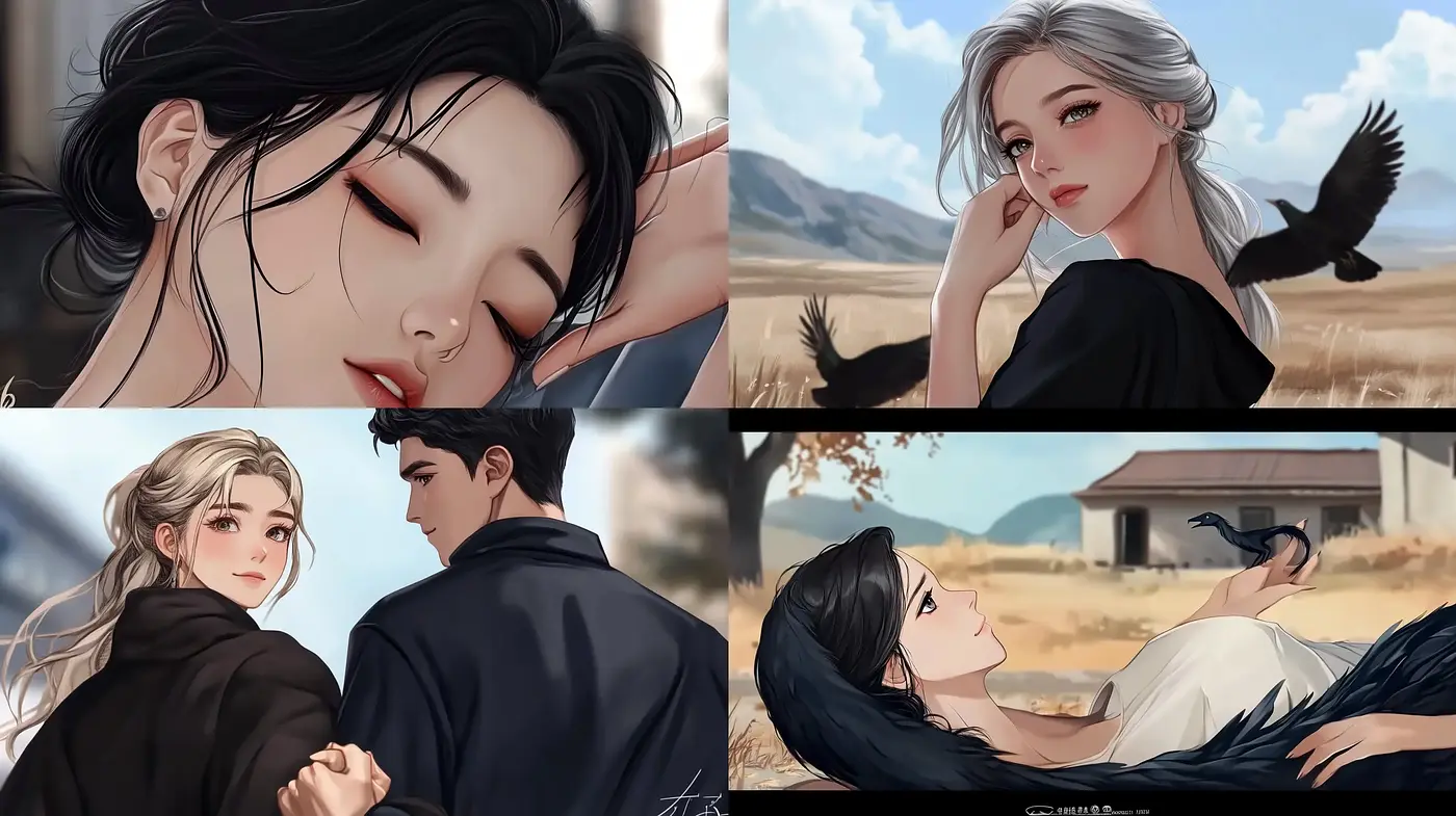Ethereal Elegance in Digital Brushwork: A Study in Serene and Intimate Moments - Midjourney sref style