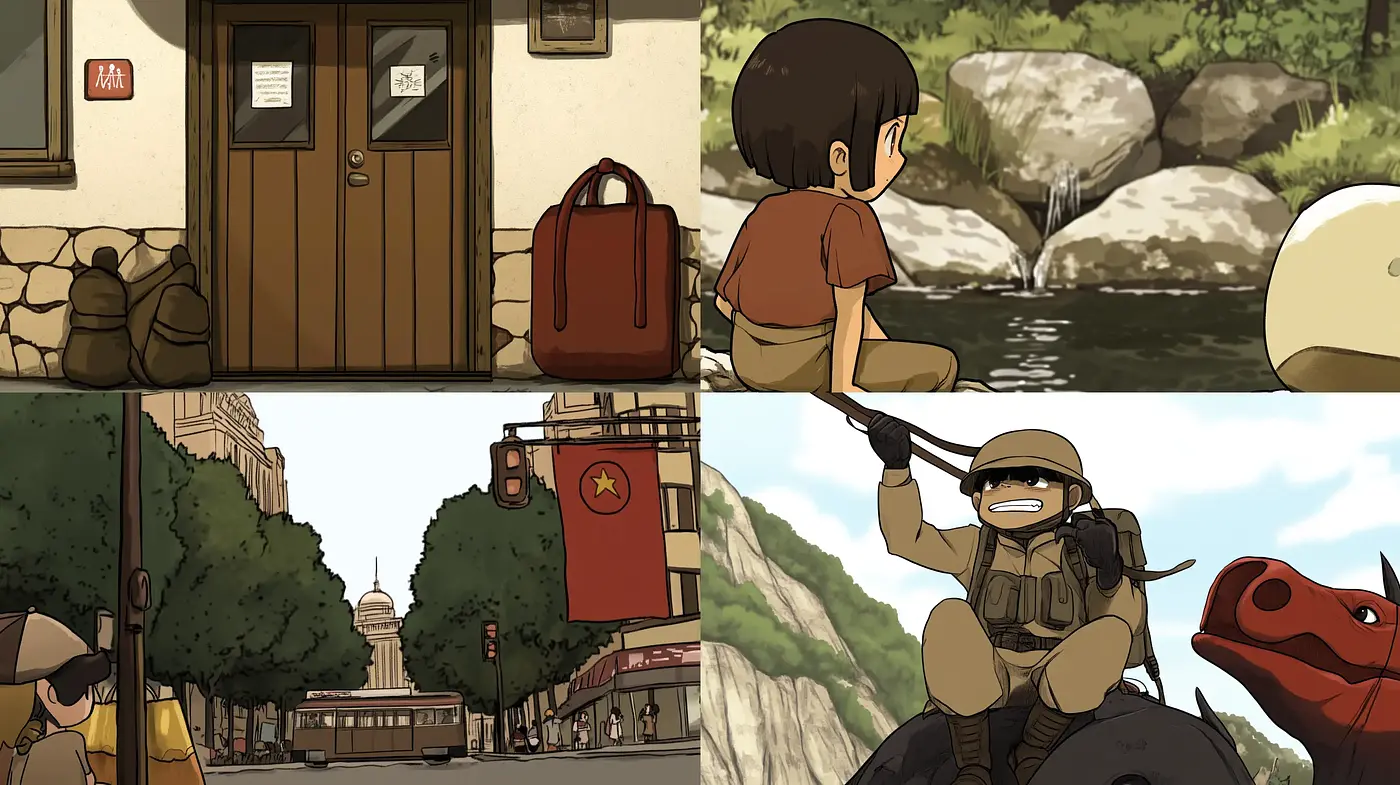 Consistent Animated Essence with Earthy Tones and Detailed Textures - Midjourney sref style