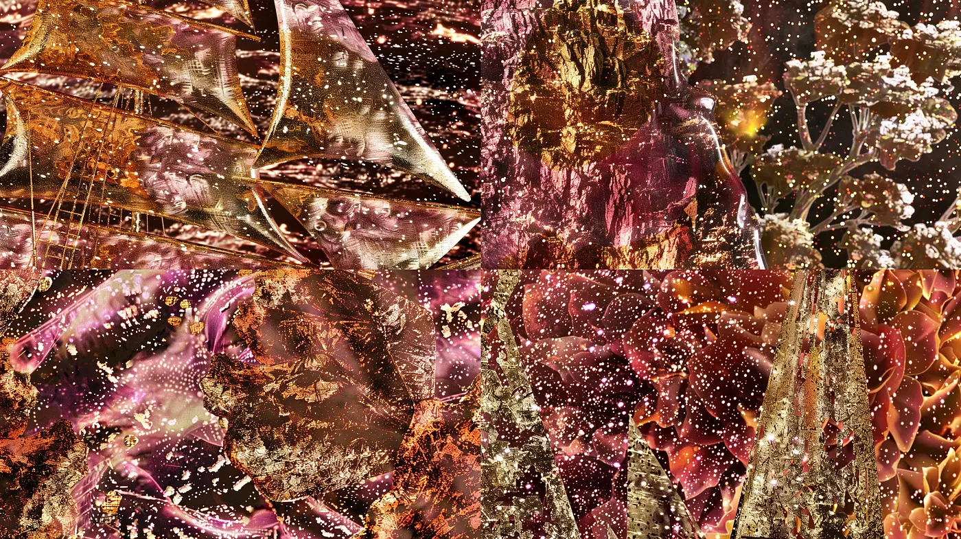 Abstract Textural Melange with a Radiant Earthy Palette - Midjourney sref style