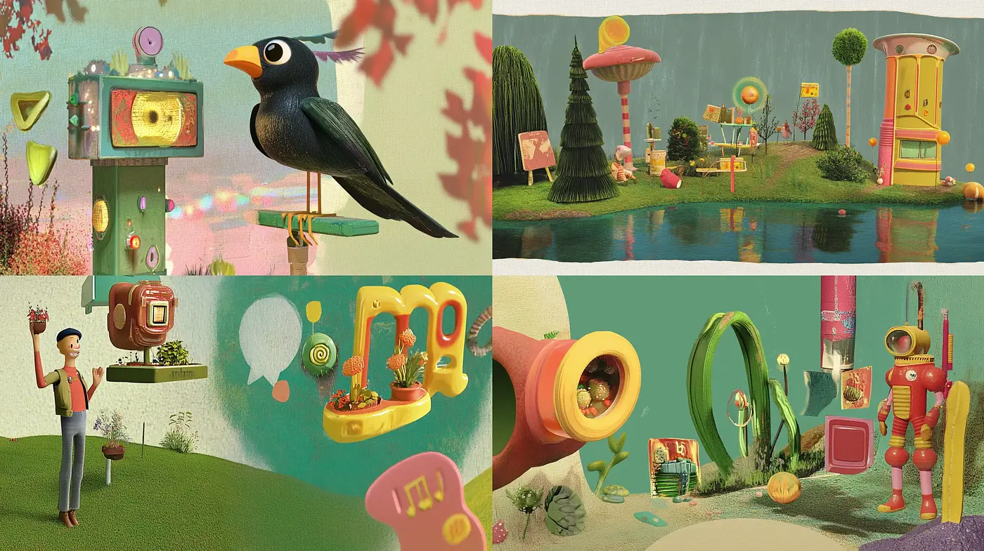 Whimsical Midjourney Promenade Through Surreal Environments - Midjourney sref style