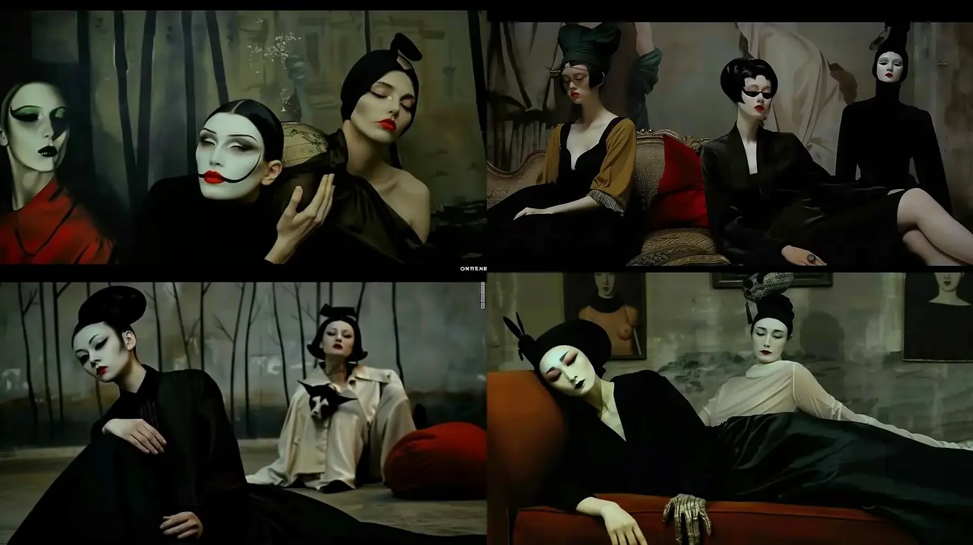Ethereal Monochrome Elegance with Surrealist Undertones - Midjourney sref style