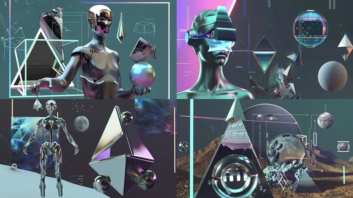 Futuristic Synthwave Dreamscape Aesthetic - Midjourney sref style