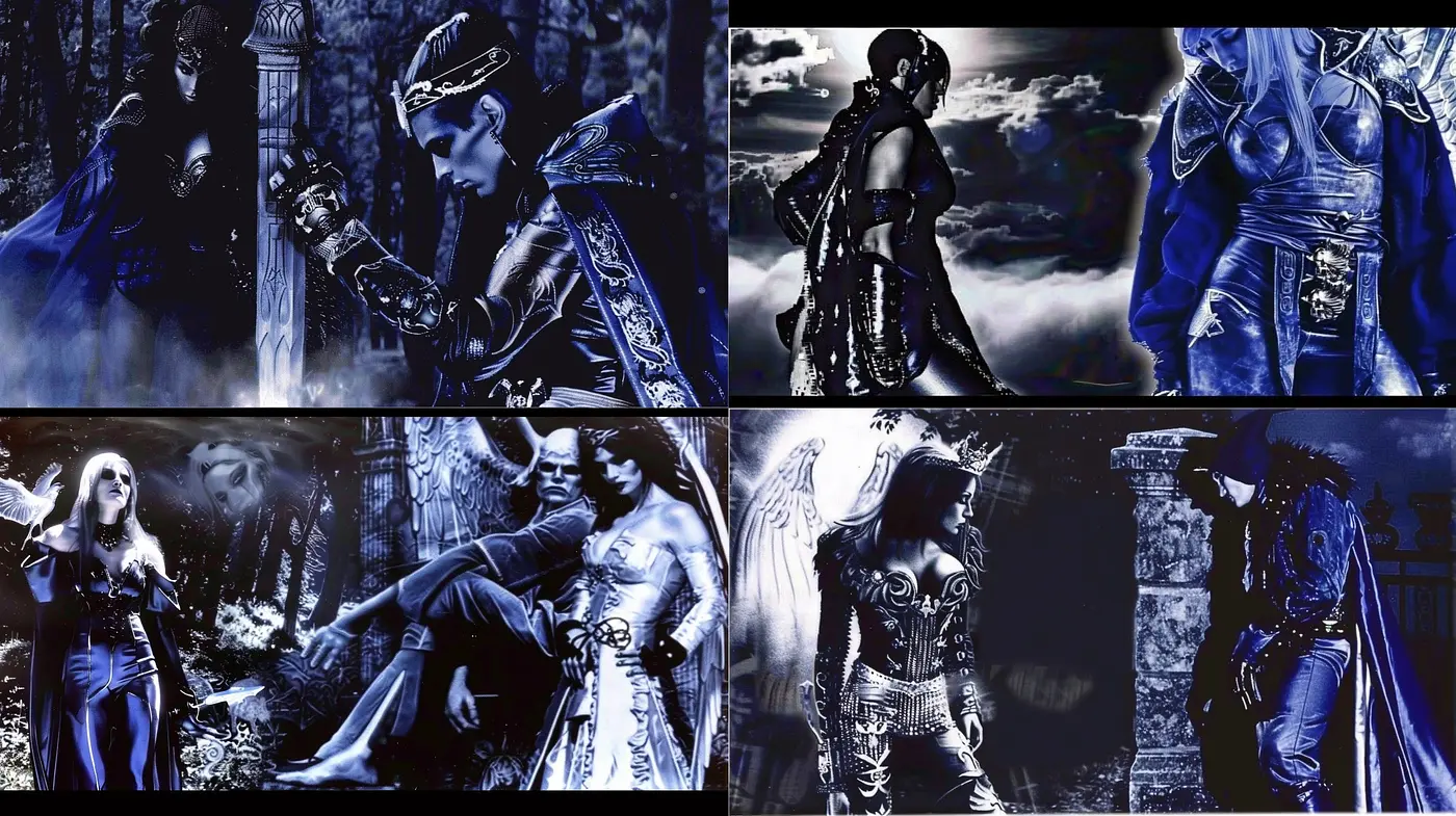 Enigmatic Shadows: A Study in Monochrome Elegance and Gothic Fantasy - Midjourney sref style