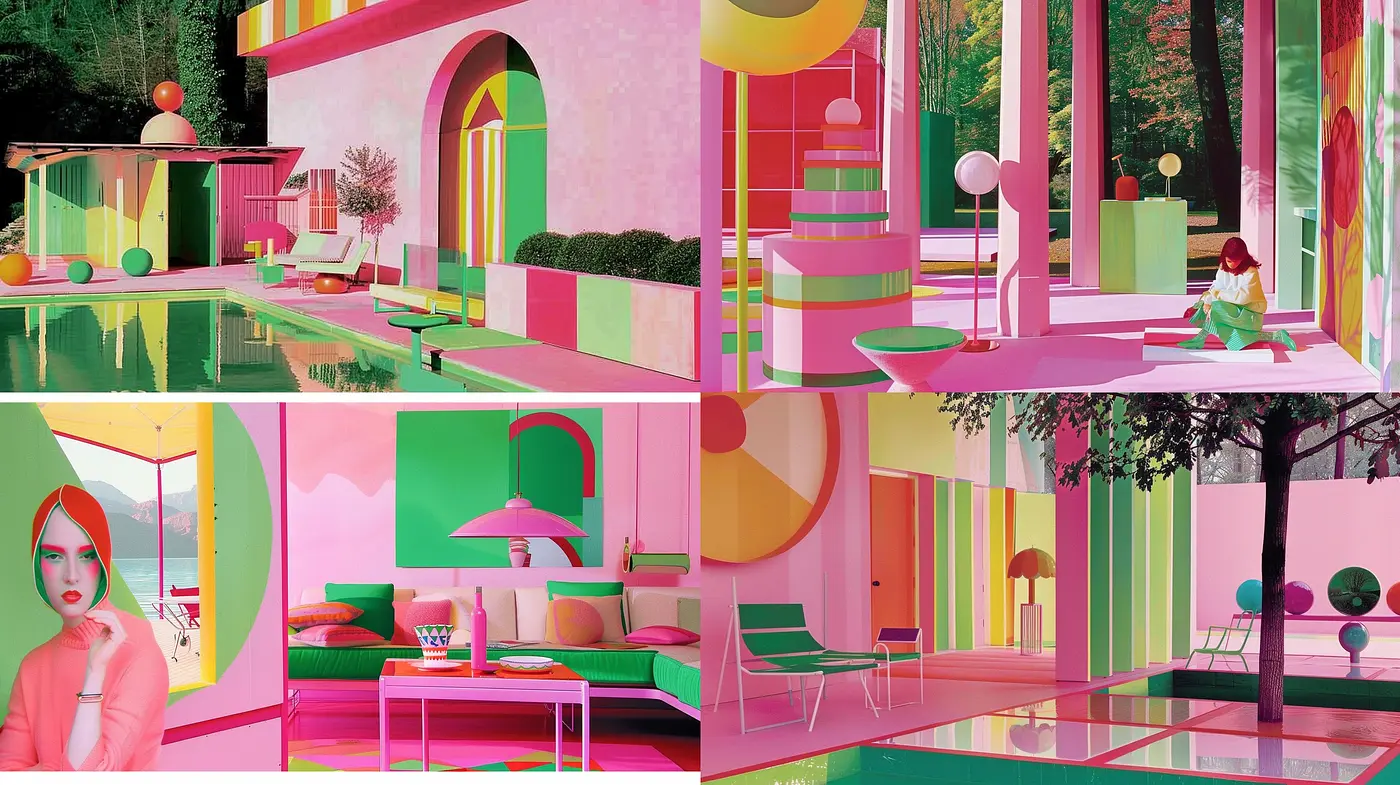 Surreal Pastel Dreamscape: A Fusion of Contemporary Whimsy and Retrofuturistic Aesthetics - Midjourney sref style