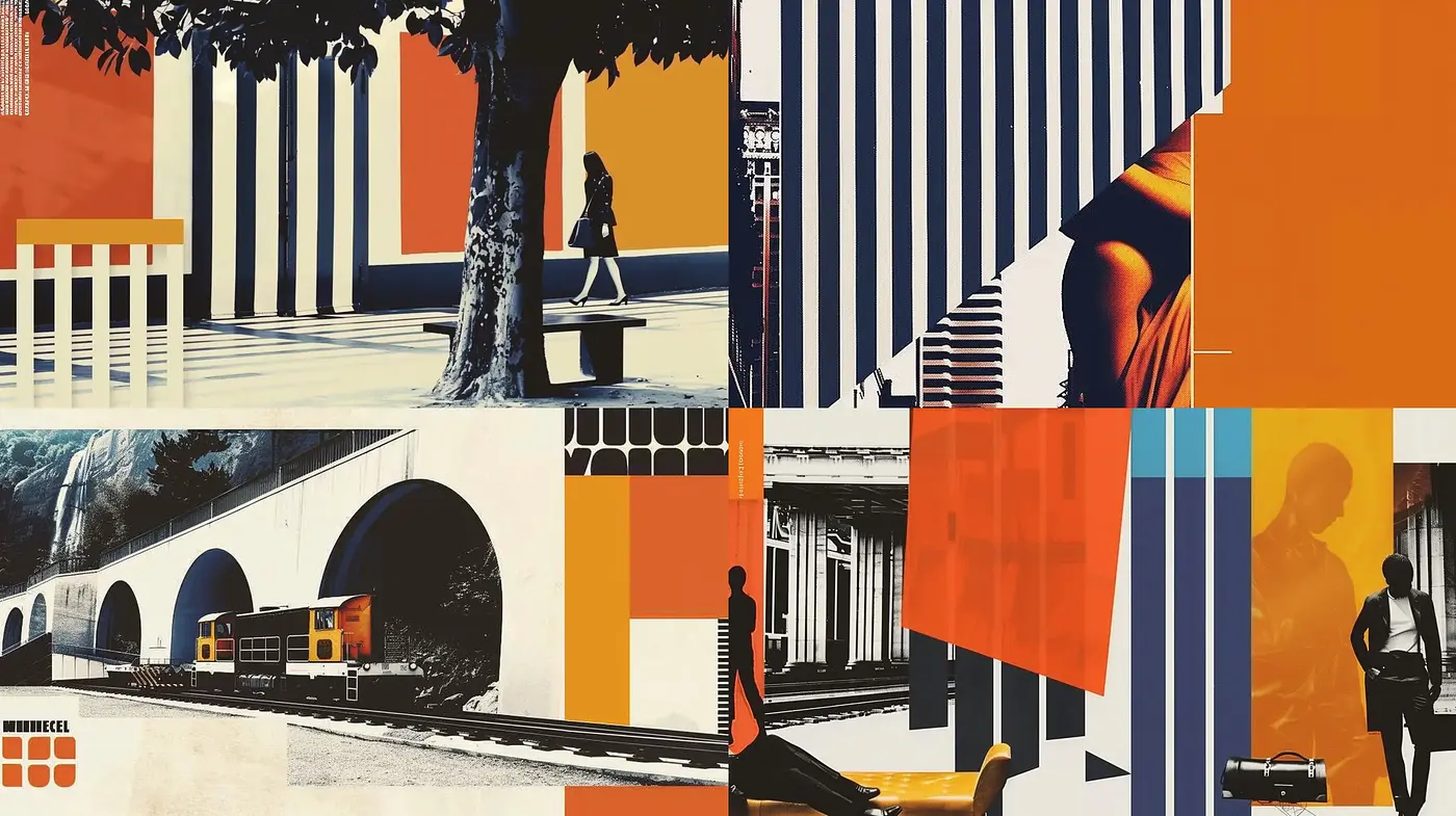 Urban Contrast Fusion with a Retro-Futuristic Palette - Midjourney sref style