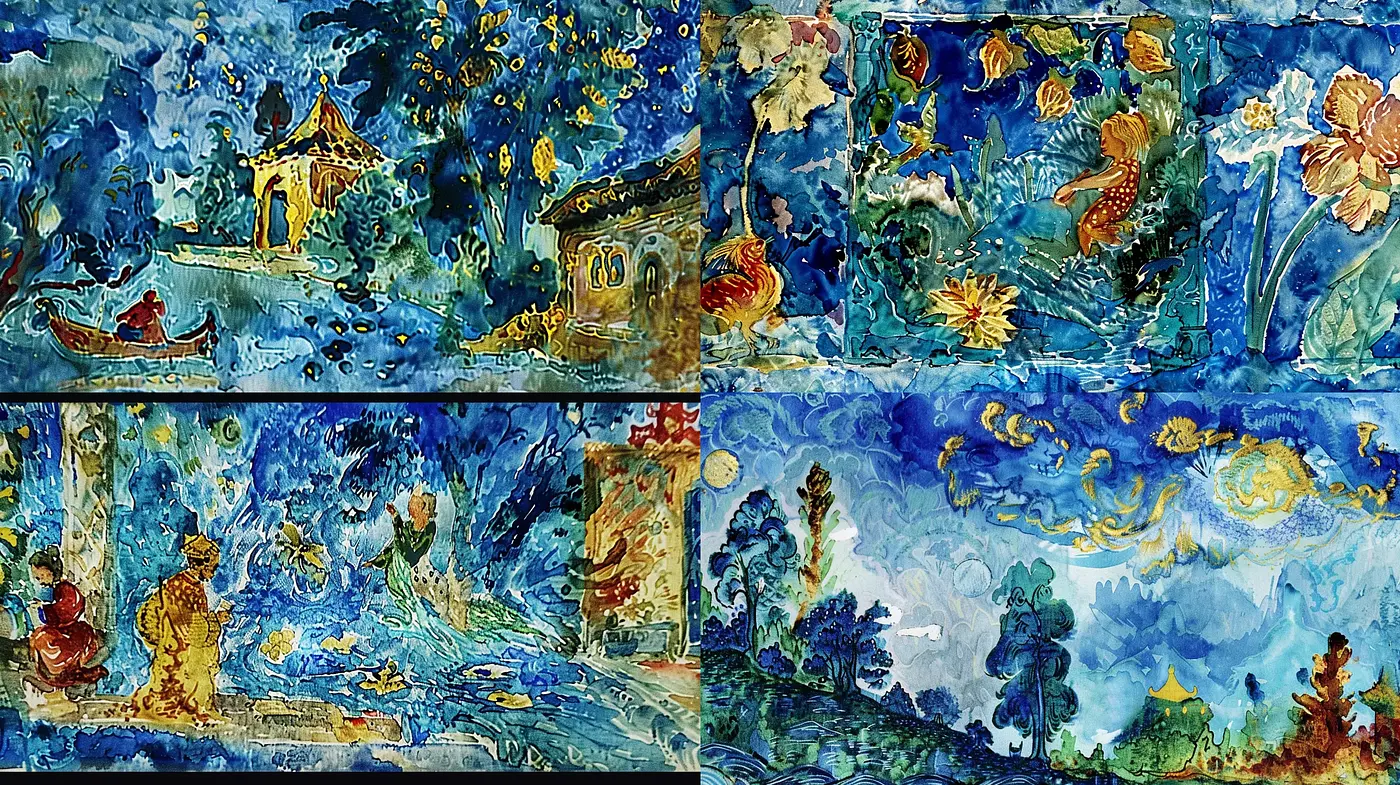 Enchanting Ethereal Watercolor Dreamscape - Midjourney sref style