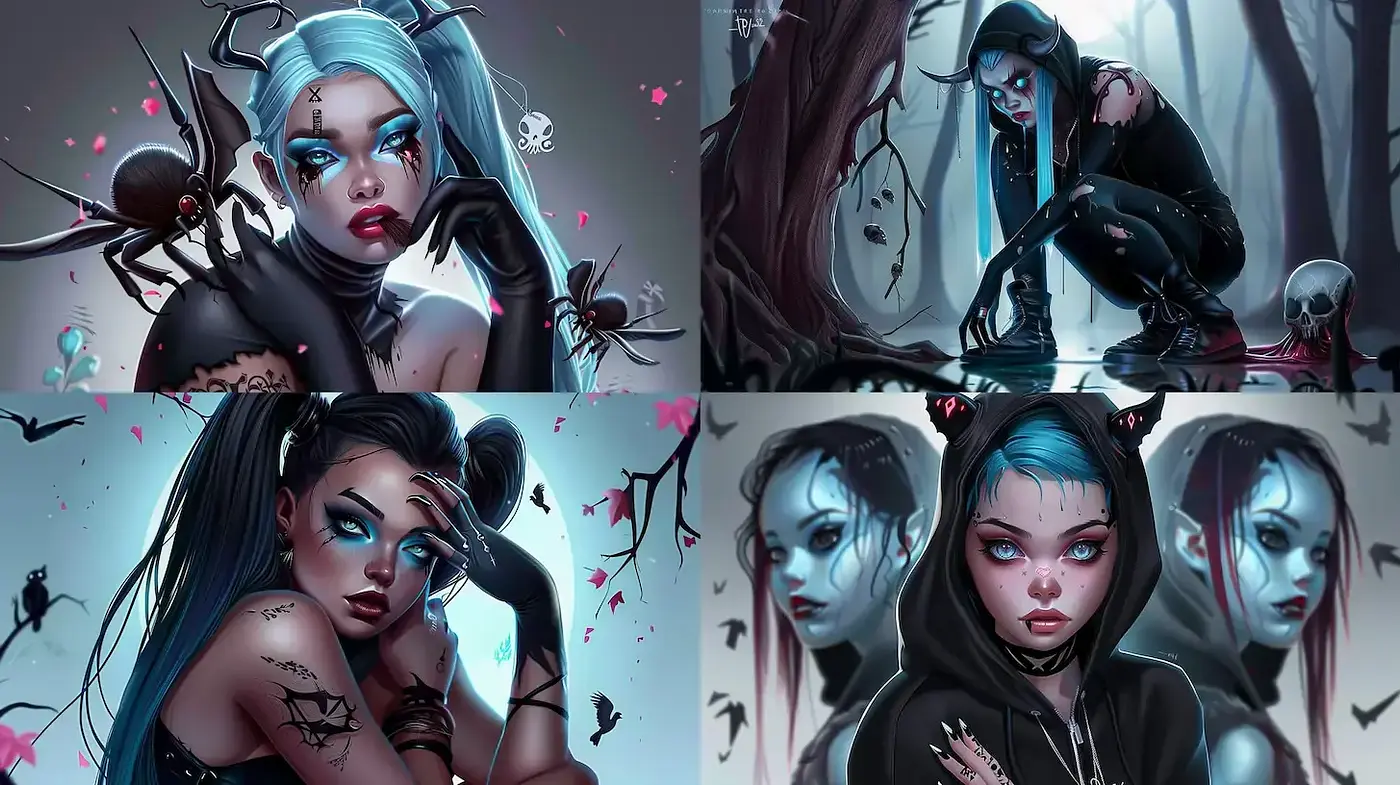 Eclectic Urban Fantasy Aesthetic with Dark Undertones - Midjourney sref style