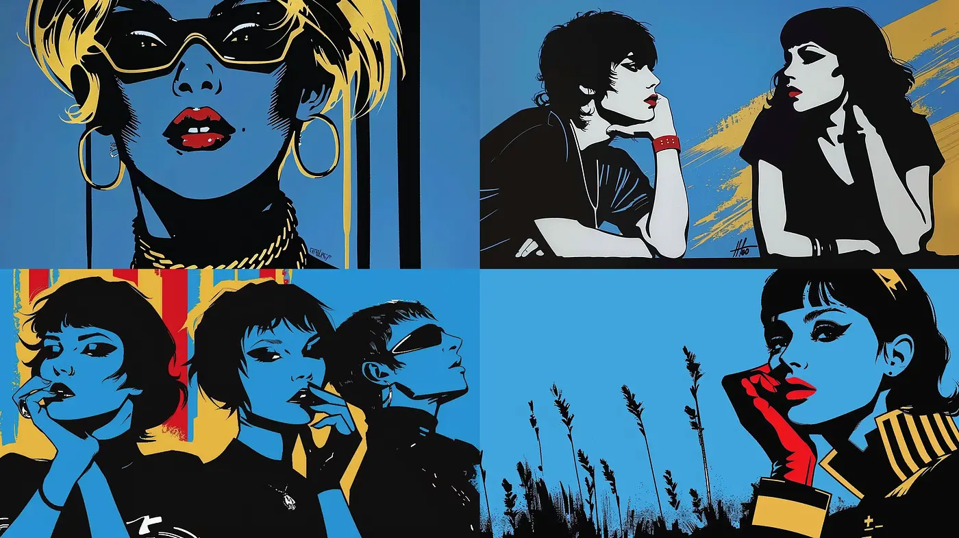 Contemporary Pop Art Reinvention in Bold Contrast - Midjourney sref style