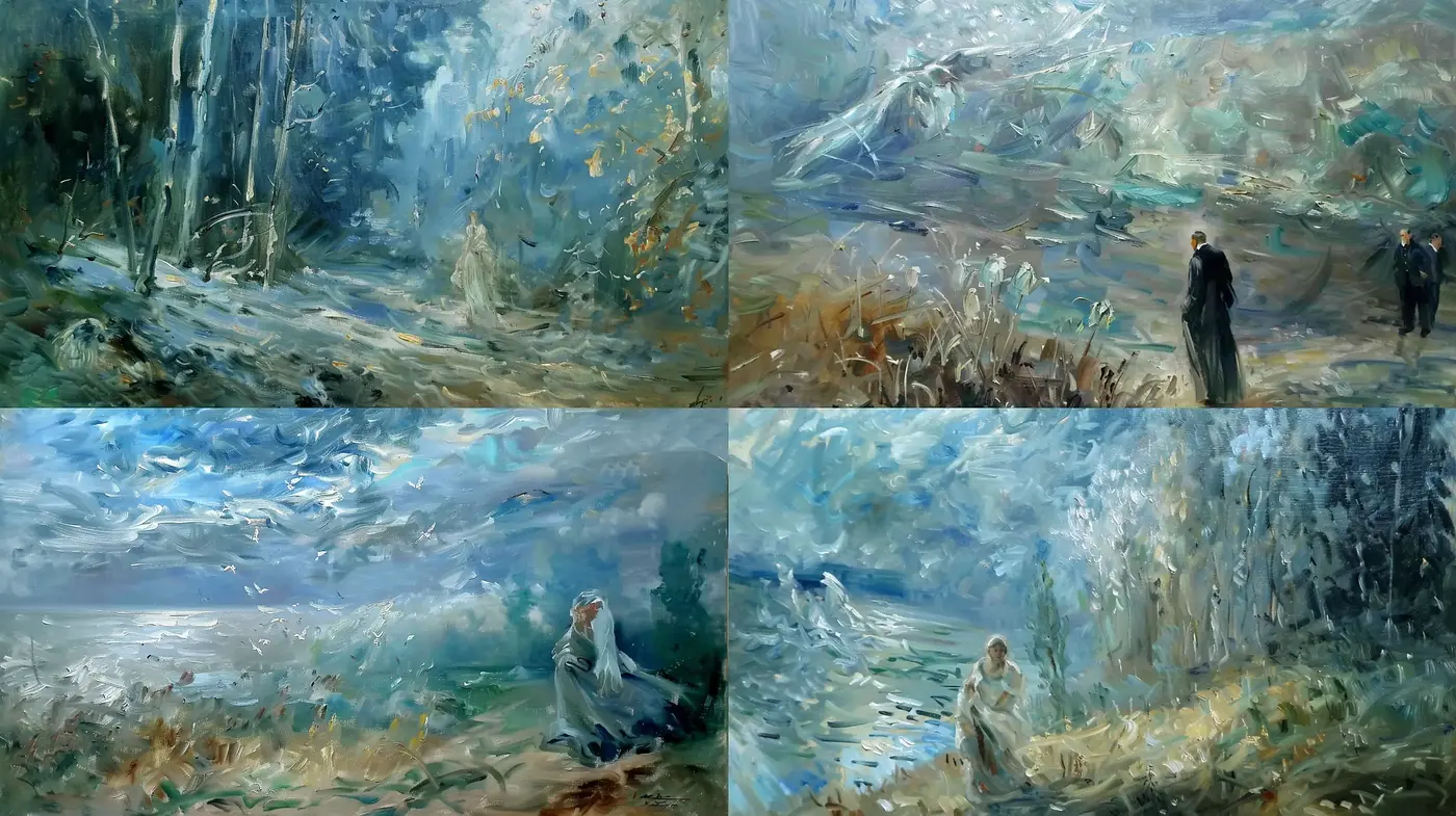 Ethereal Brushstrokes of Impressionist Dreamscapes - Midjourney sref style