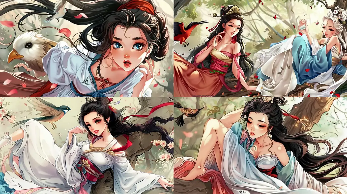 Ethereal Grace in Nature-Inspired Digital Illustration - Midjourney sref style