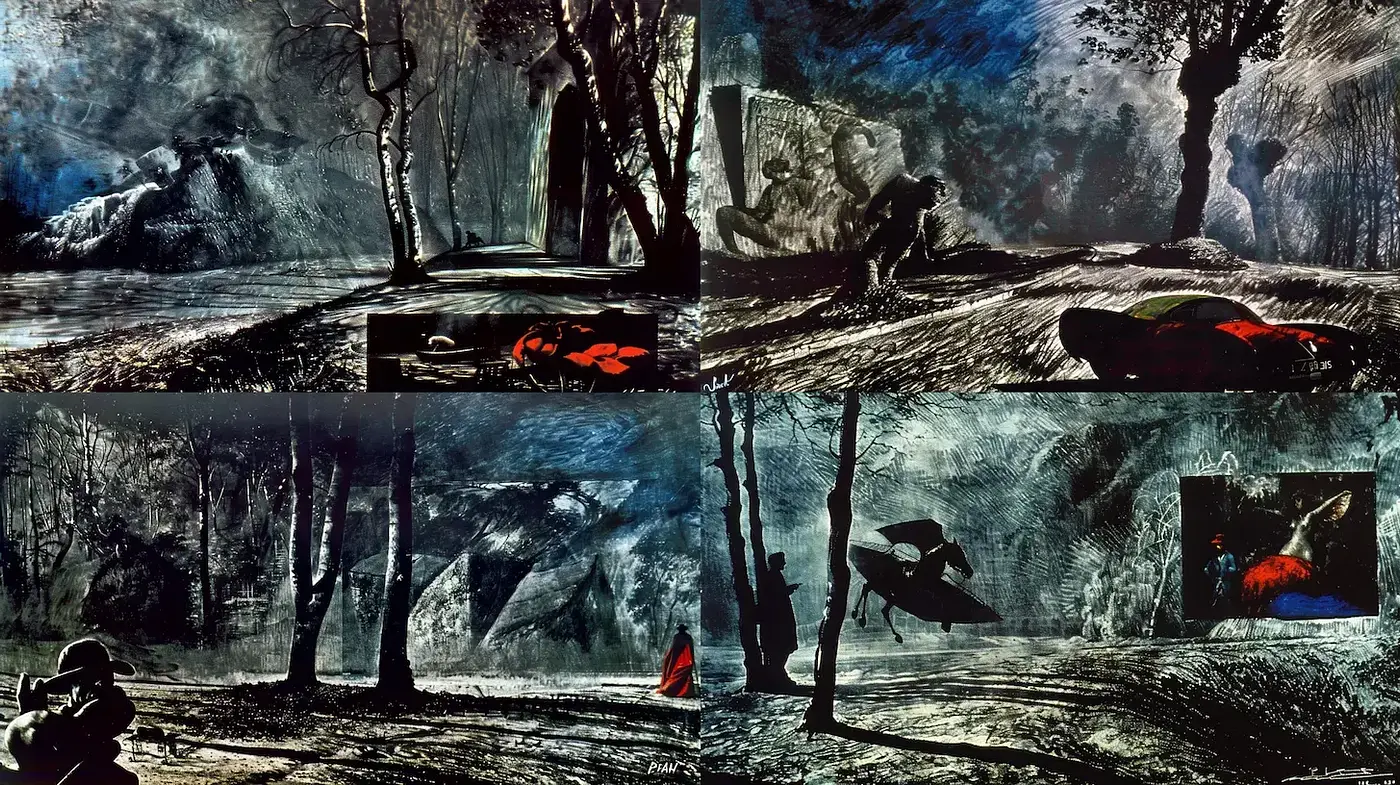Mysterious and Ethereal Landscapes with Textural Depth - Midjourney sref style