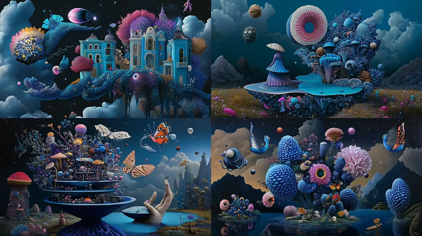 Surreal Dreamscapes with Ethereal Marine Aesthetic - Midjourney sref style