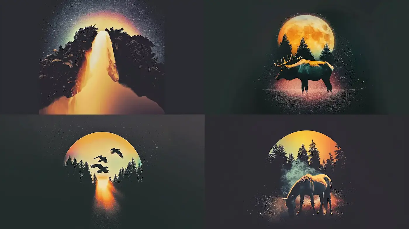 Dreamy and Ethereal Wilderness Illustrations with a Retro Vibe - Midjourney sref style