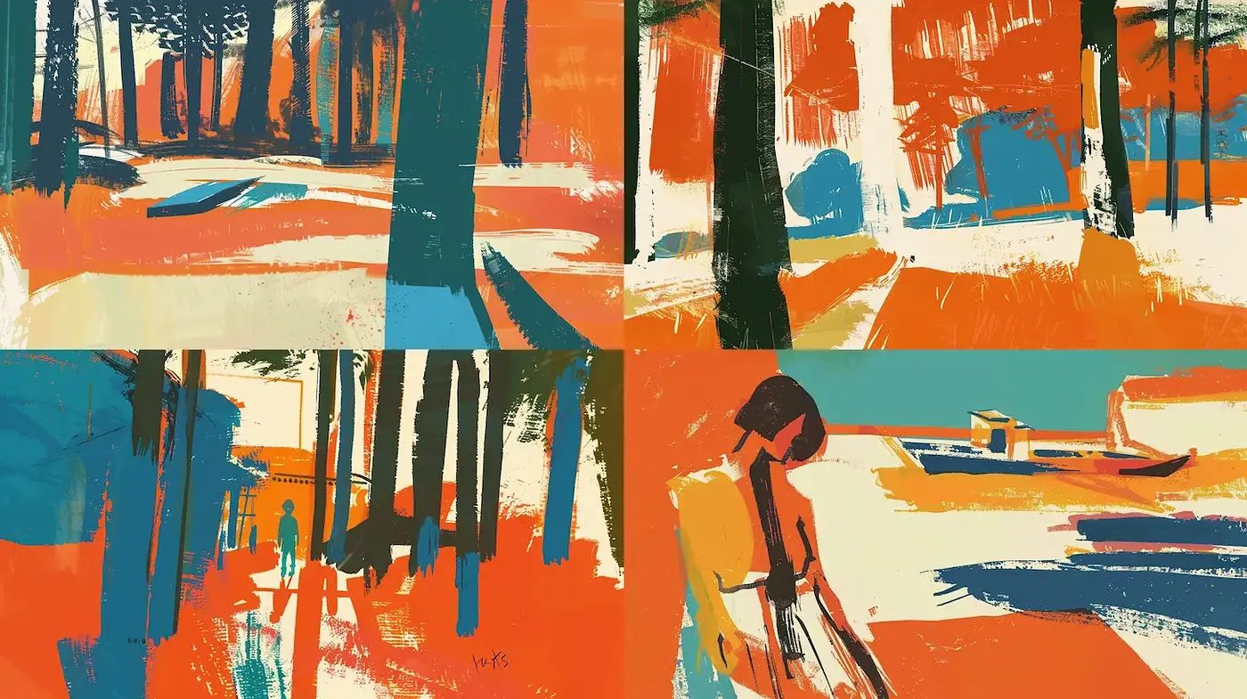 Vibrant and Expressive Artwork with Bold Colors and Dynamic Composition - Midjourney sref style
