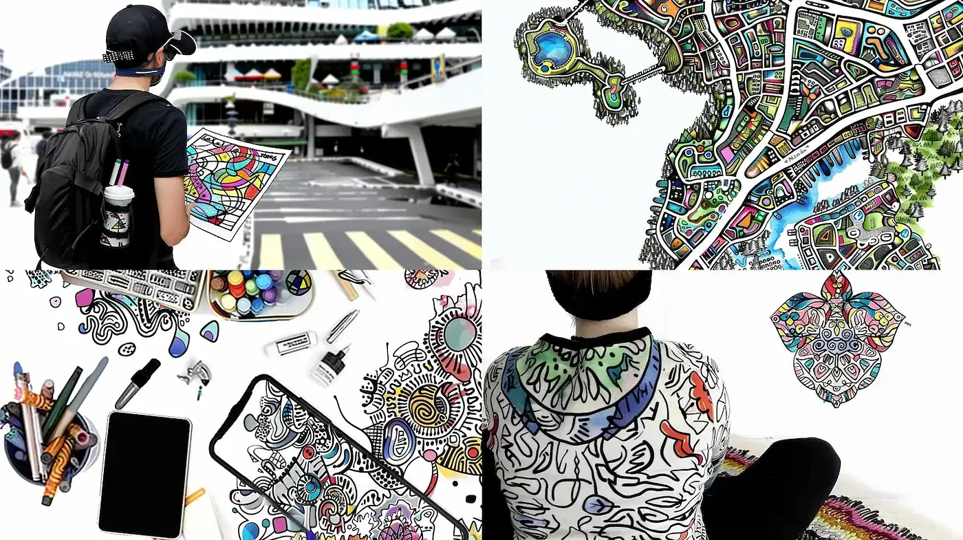 Whimsical Urban Art Style with Vibrant Analytical Flair - Midjourney sref style