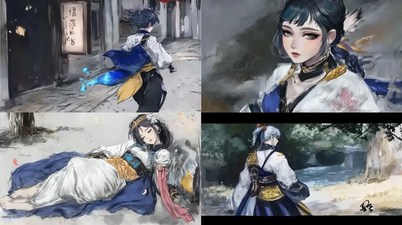 Ethereal Brushwork Melding Anime with Classical Eastern Artistry - Midjourney sref style