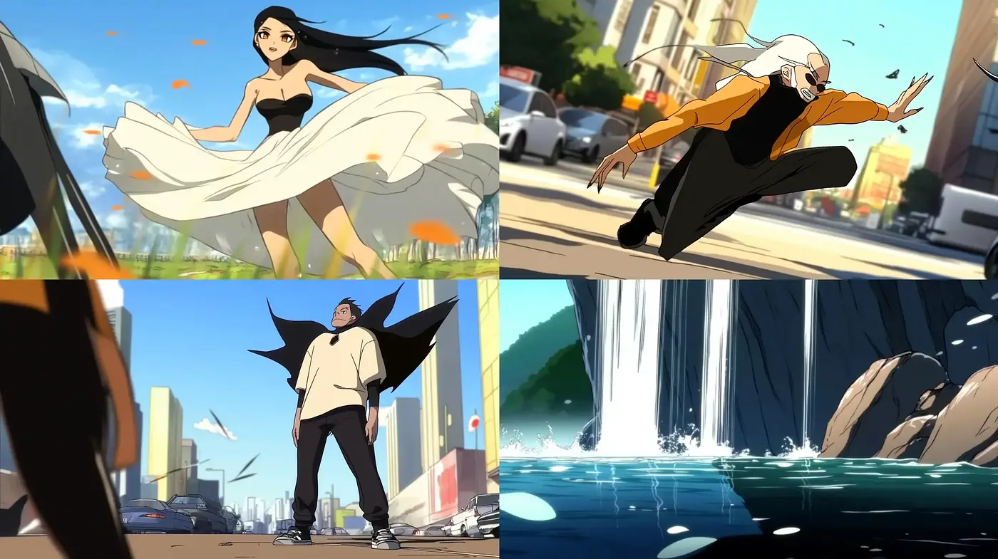 Dynamic Anime-Inspired Action and Grace - Midjourney sref style