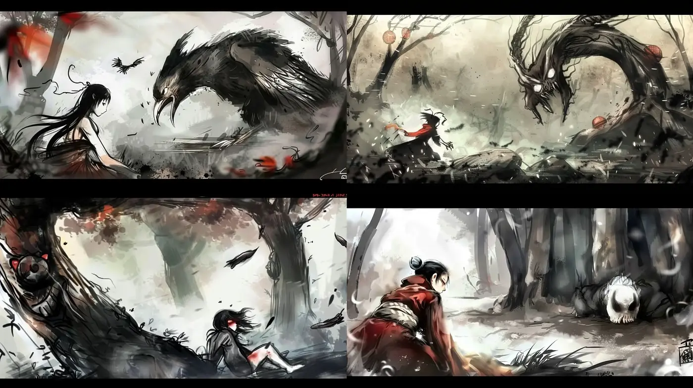 Ethereal Brushwork Fantasy with a Muted Palette - Midjourney sref style