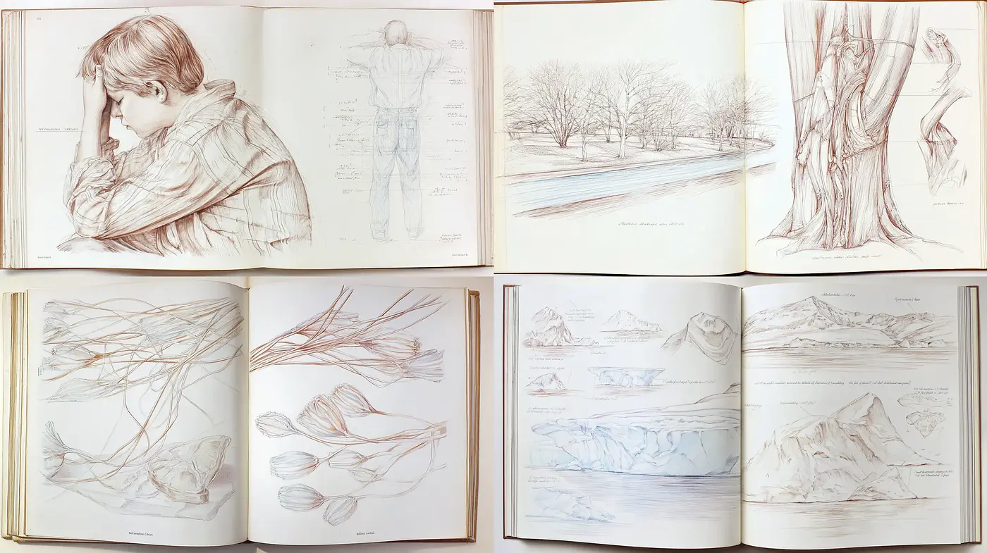Captivating illustrations blending subtle realism and delicate line work - Midjourney sref style