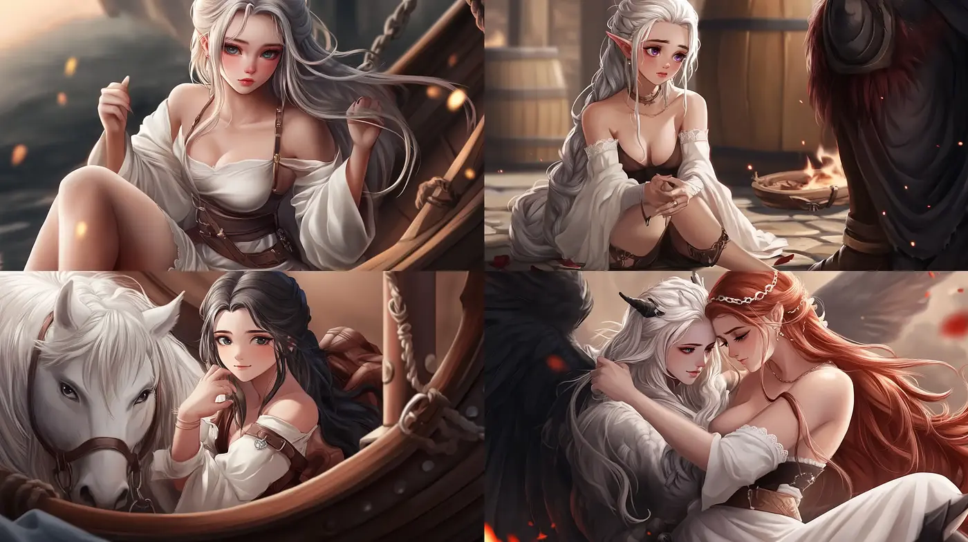 Enigmatic Elegance in a Fantasy Digital Painting - Midjourney sref style