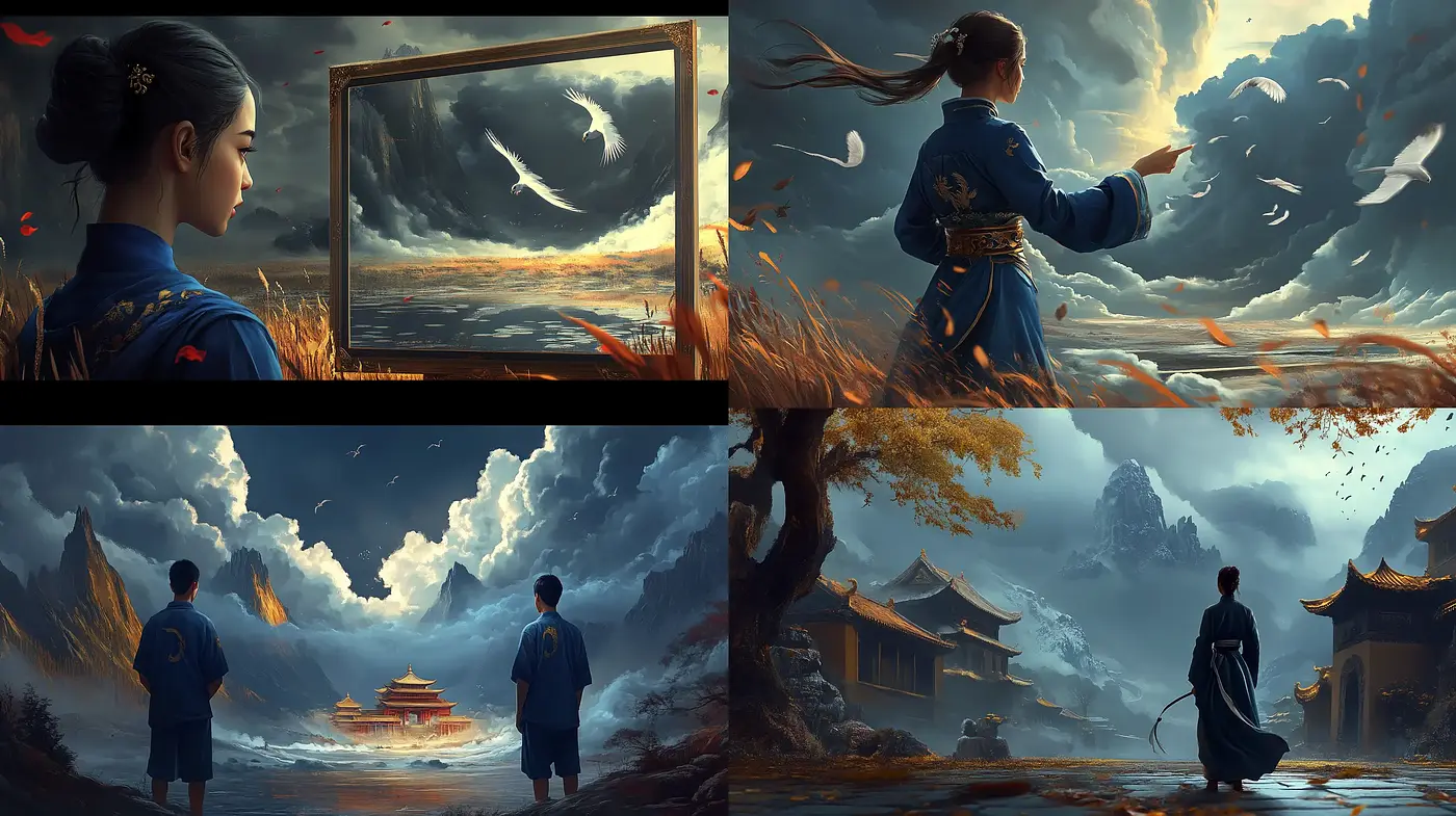 Ethereal East Asian-Inspired Fantasy Panoramas - Midjourney sref style