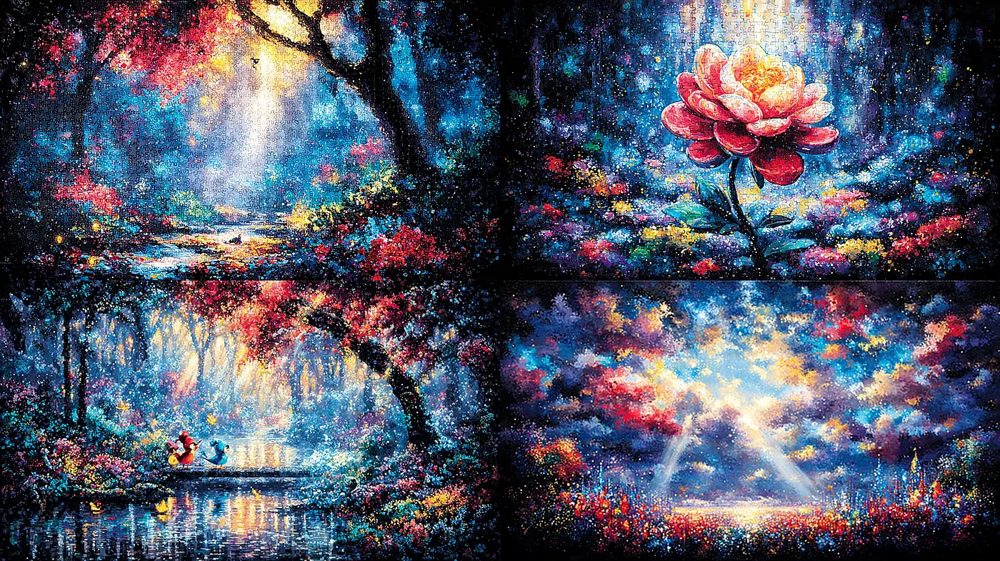 Vibrant Nature-inspired Dreamscapes with Impressionistic Flourishes - Midjourney sref style