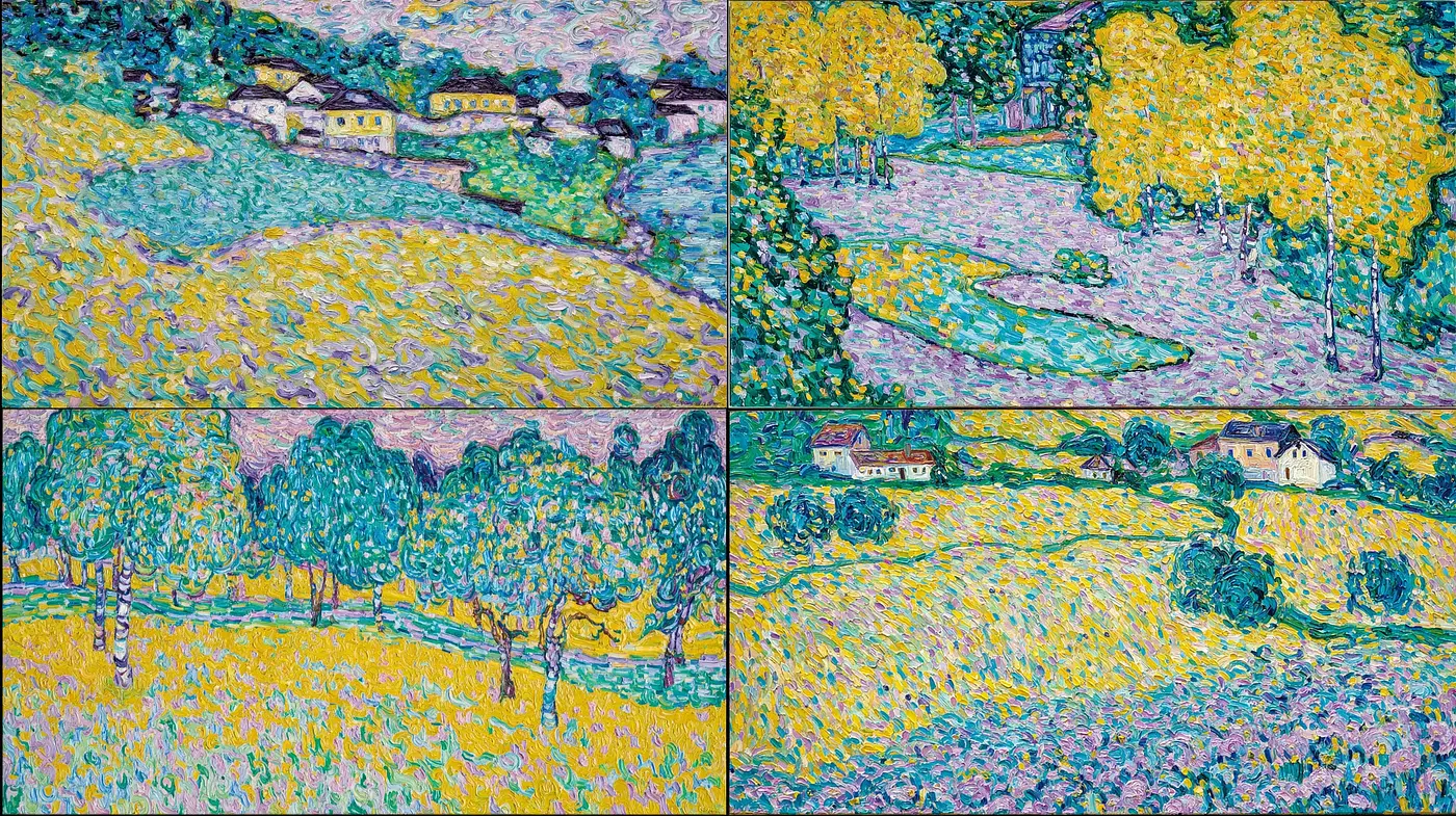 Vibrant Impressionistic Landscapes with Rich Textures - Midjourney sref style