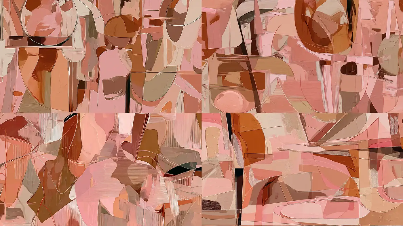Abstract Composition with Warm Tones and Organic Shapes - Midjourney sref style