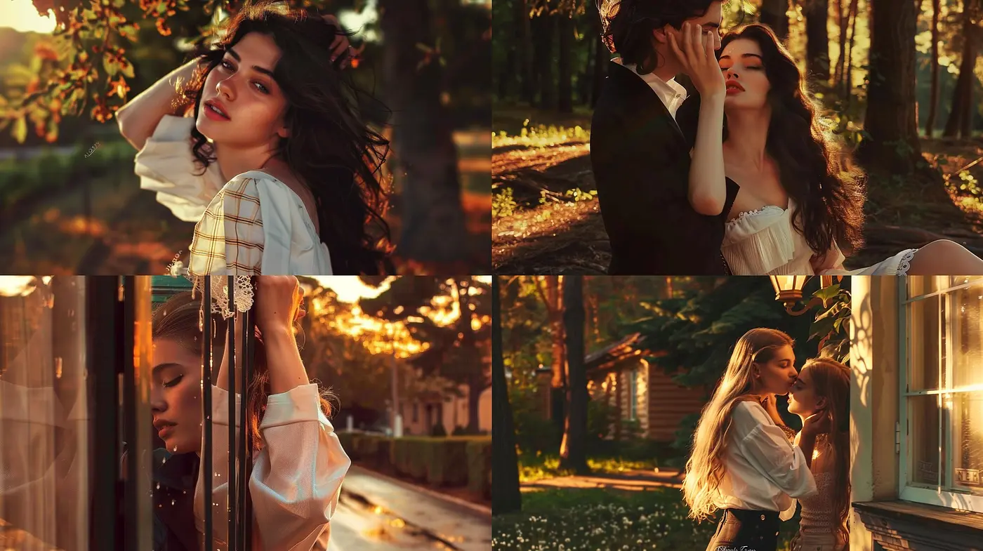 Warm Hues of Twilight: A Consistent Blend of Sunset Tones and Textures in Portraiture - Midjourney sref style