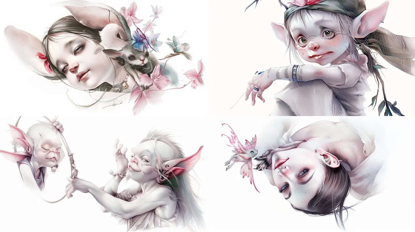 Whimsical Ethereal Fantasy in Pastel Hues and Fine Detailing - Midjourney sref style
