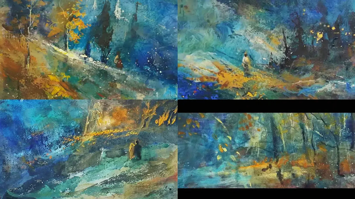 Dreamy Landscape with a Touch of Impressionism and Modern Textures - Midjourney sref style