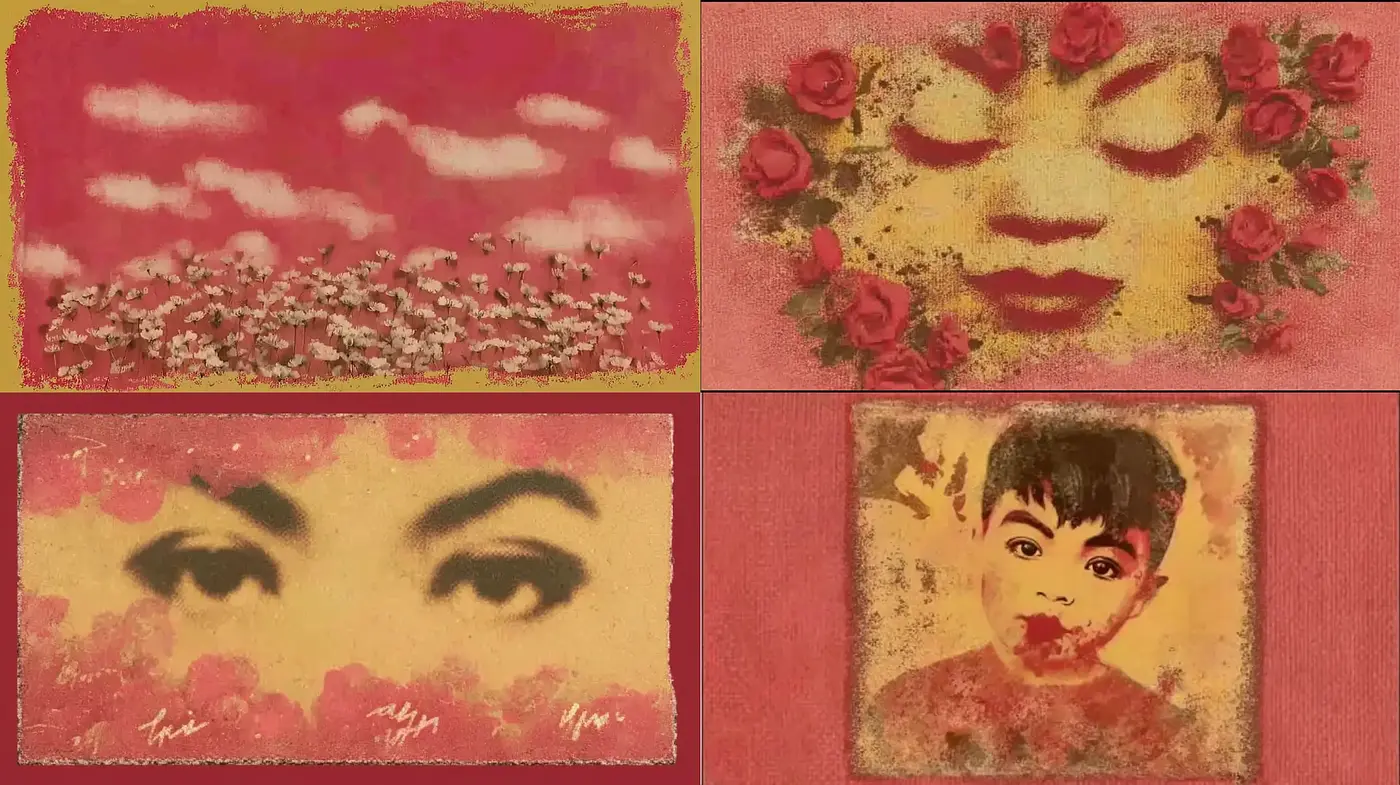 Distinctive Vintage Artistic Style with Floral Motifs and Soft Textures - Midjourney sref style