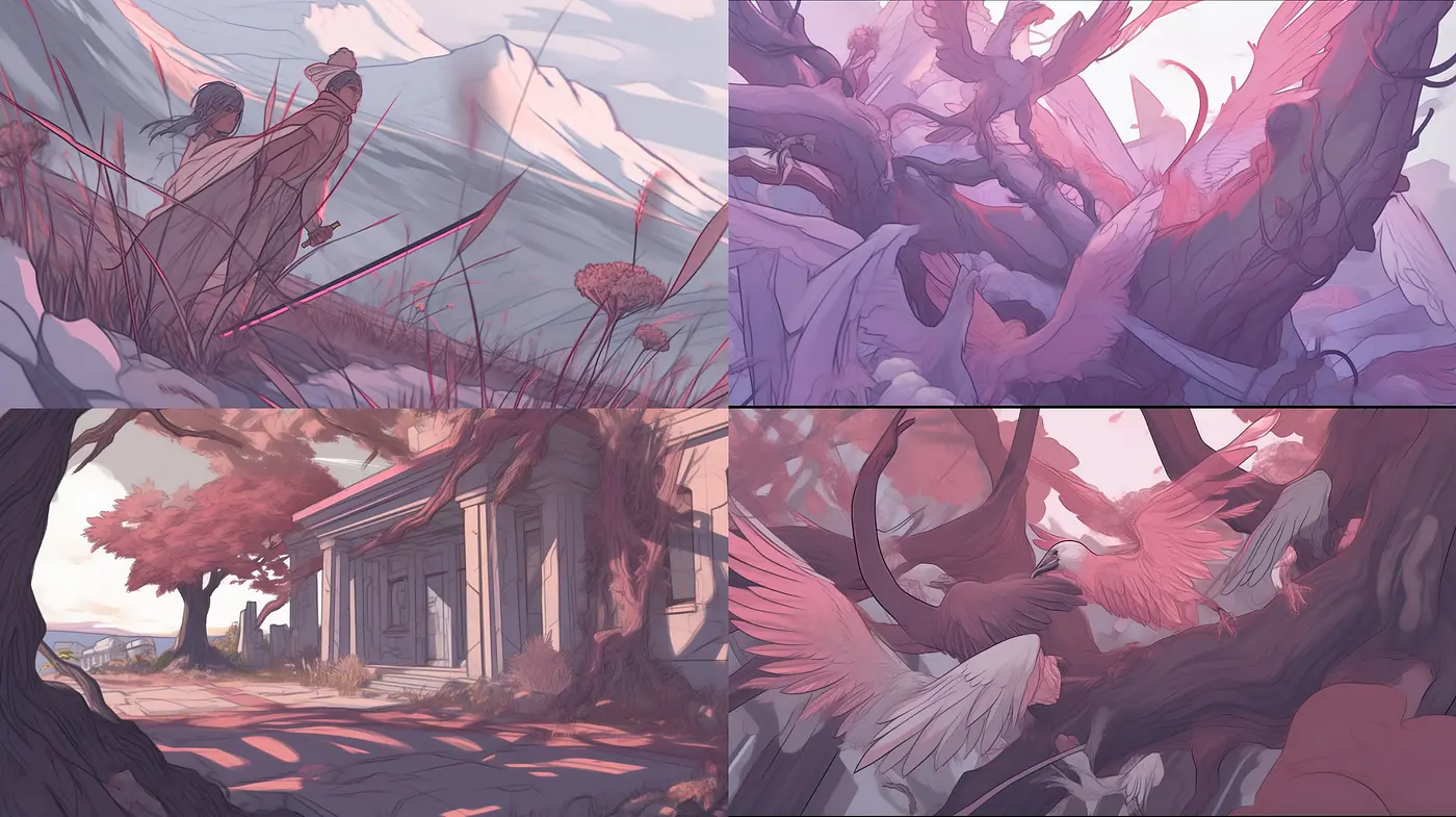 Ethereal Twilight Palette with Dreamlike Transitions in a Semi-Realistic Style - Midjourney sref style