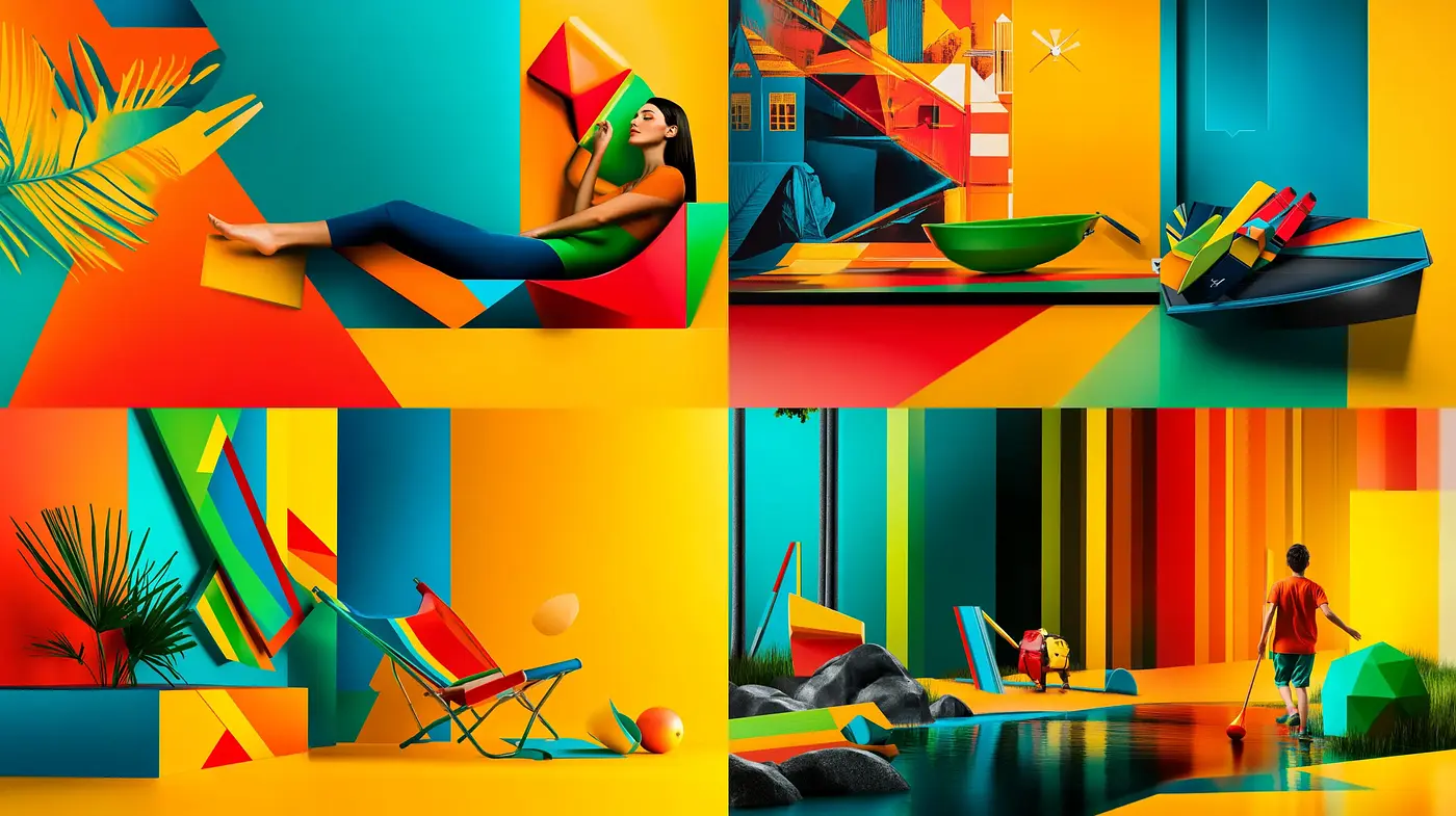Geometric Euphoria in Saturated Hues - Midjourney sref style