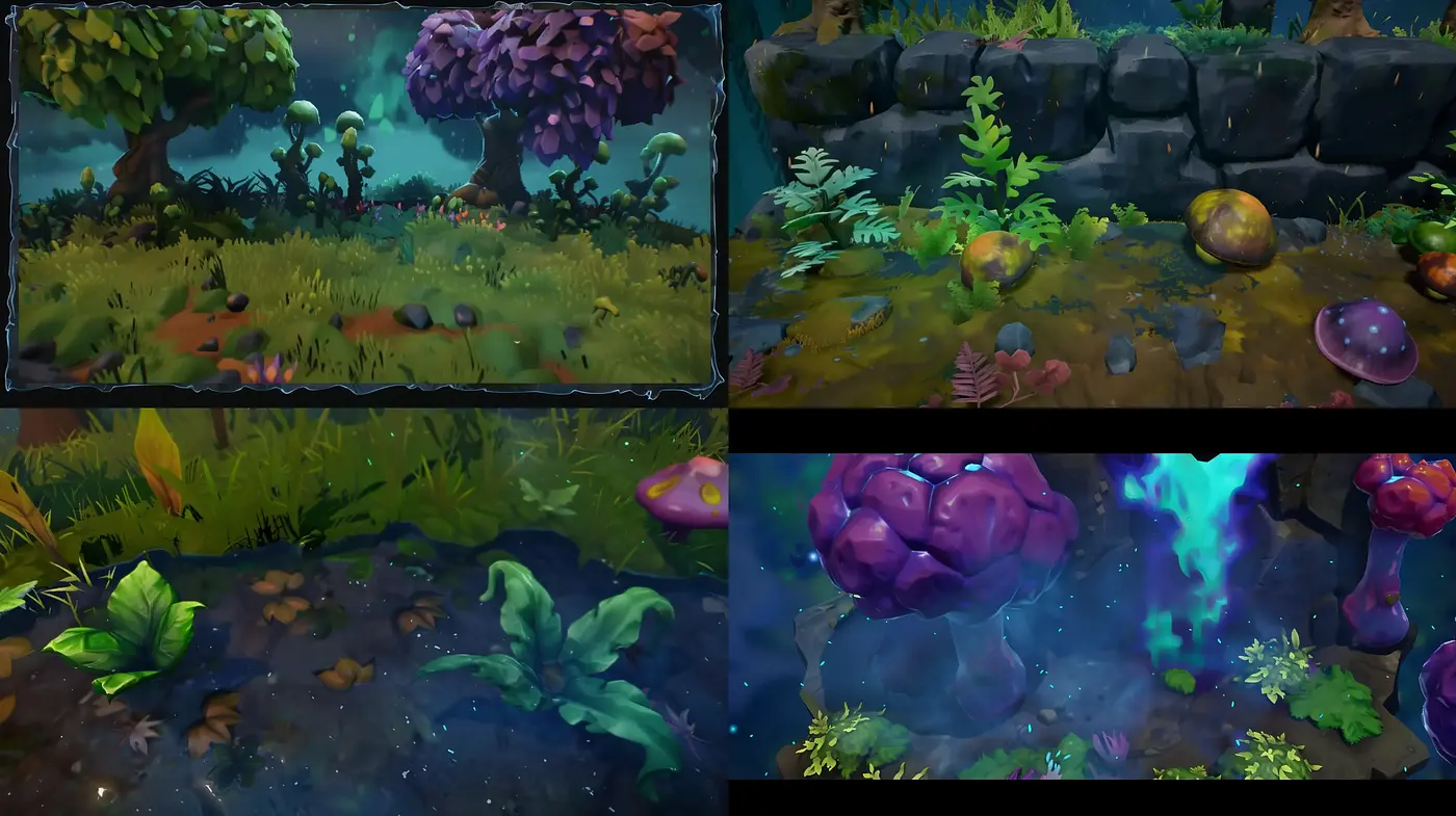 Enchanted Forests and Mystical Glades in Lush Digital Brushwork - Midjourney sref style