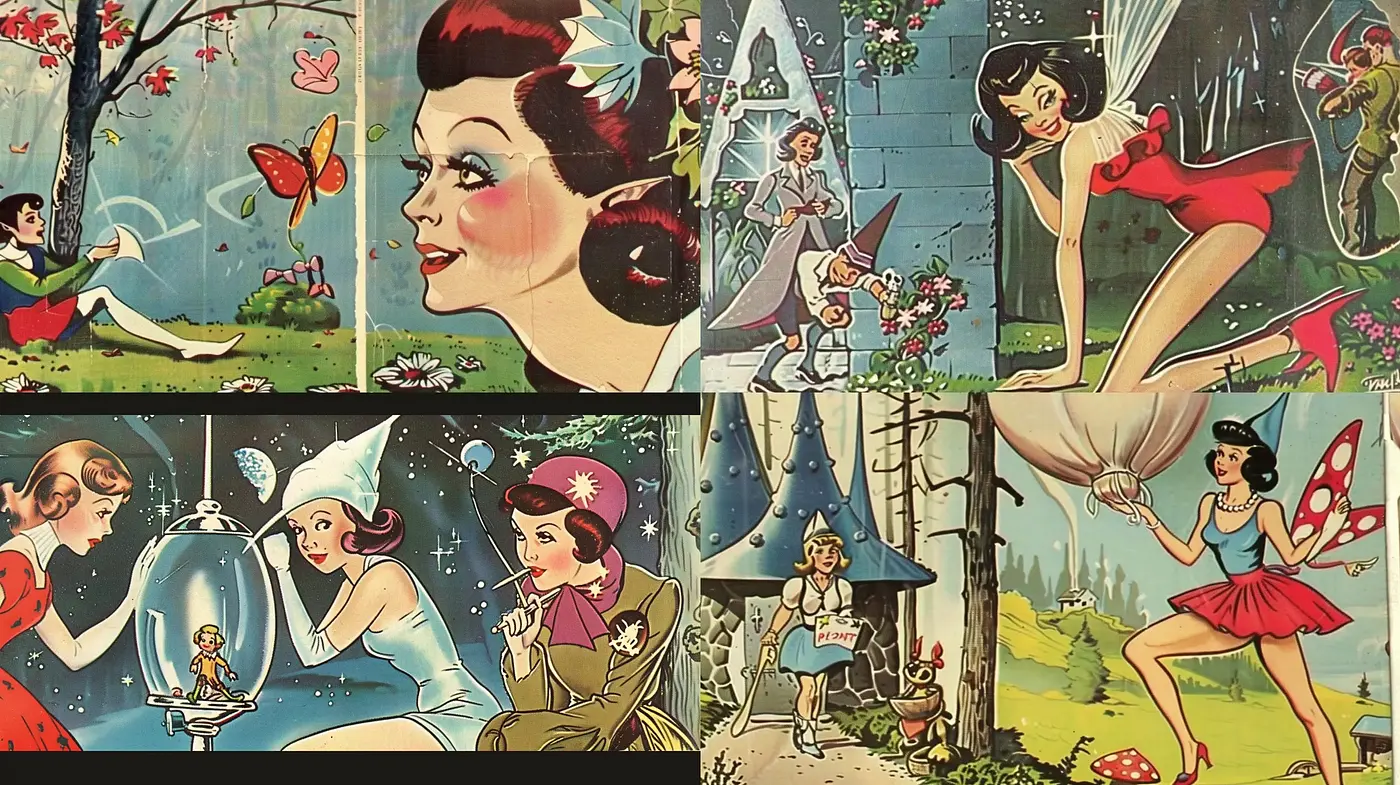 Enchanted Whimsy: A Nostalgic Interpretation of Fairy Tale Illustration - Midjourney sref style