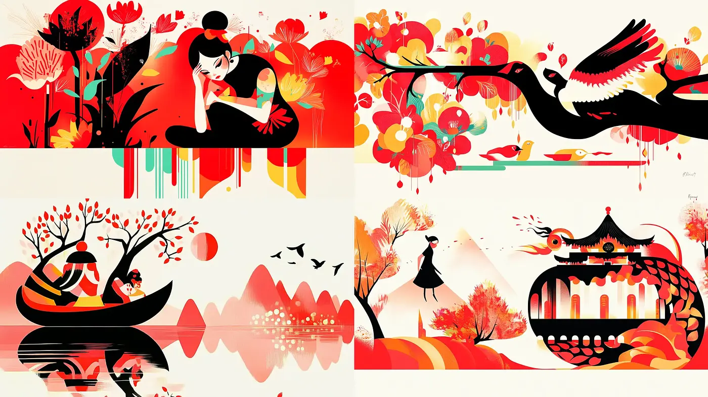 Vibrant Interpretation of Eastern Artistic Heritage - Midjourney sref style