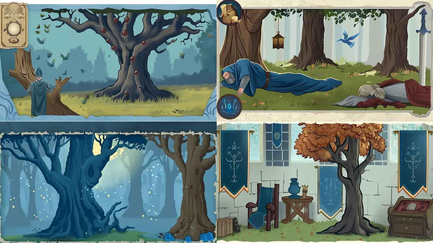 Mystical Arboreal Harmony: A Consistent Tribute to Stylized Nature and Enchantment - Midjourney sref style