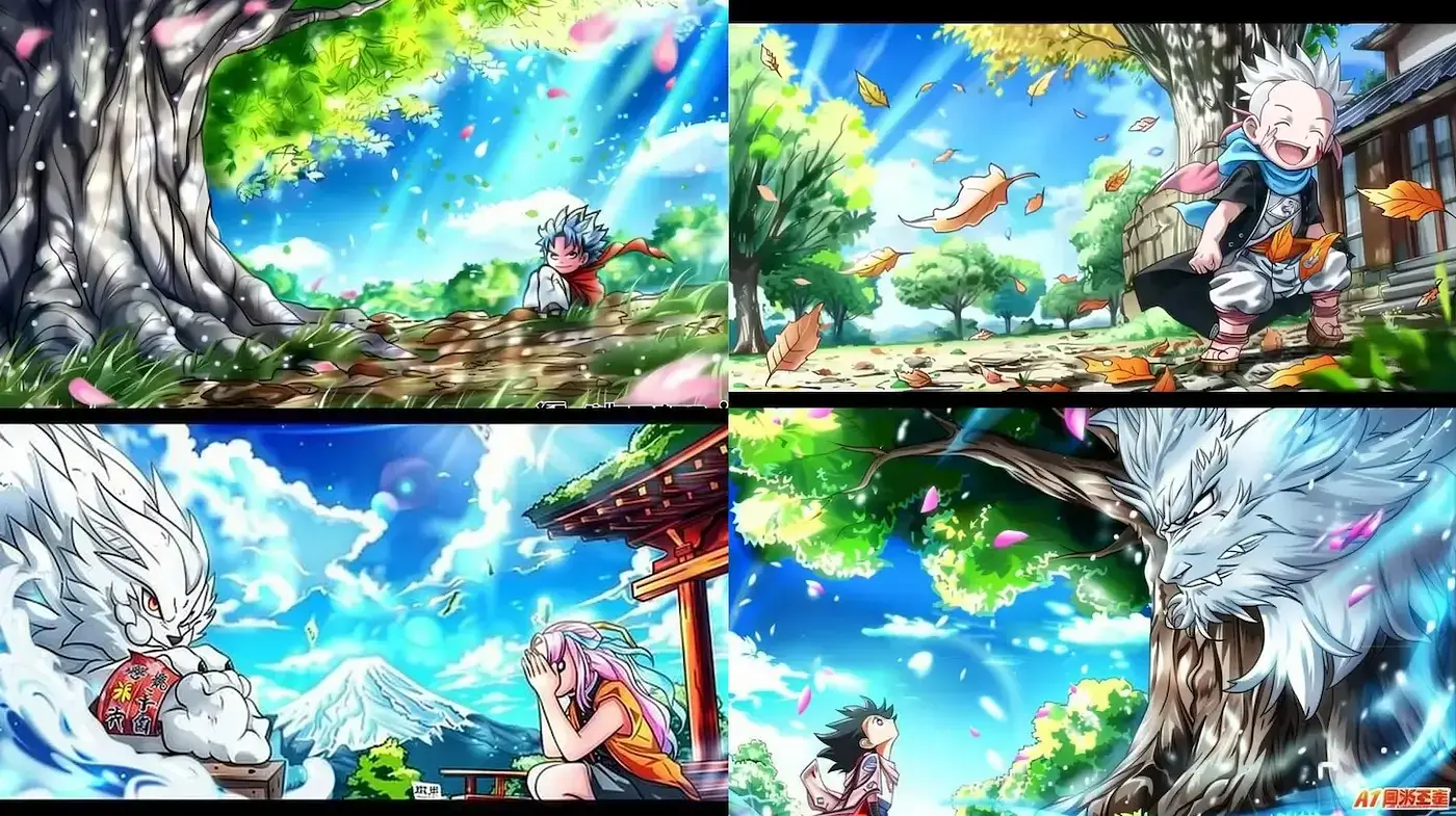 Whimsical and Vibrant Anime-Inspired Nature Scenes with a Dreamy Aesthetic - Midjourney sref style