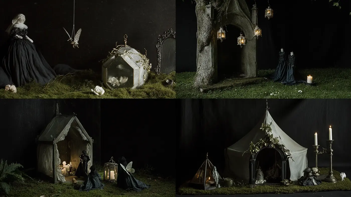 Enigmatic Nocturnal Tales of Fantasy and Nature - Midjourney sref style