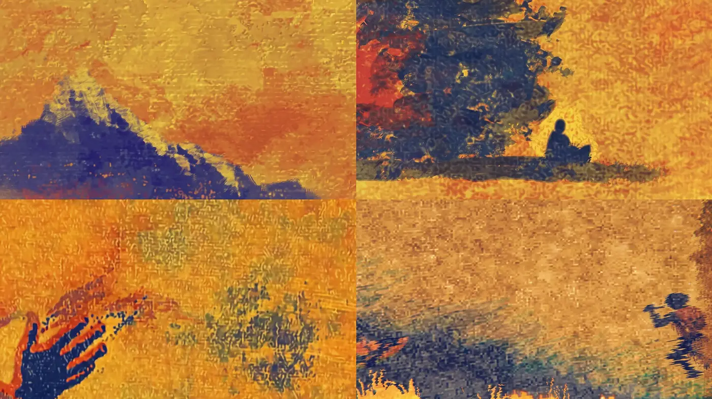 Impressionist Dusk: A Harmony of Textured Warmth and Contemplation - Midjourney sref style