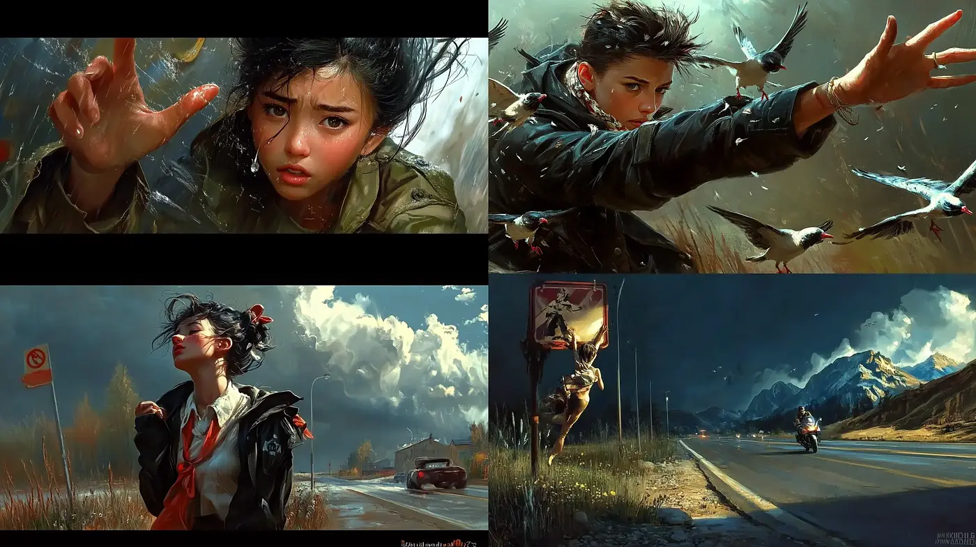 Dramatic Vistas and Emotional Portraiture in Saturated Realism - Midjourney sref style