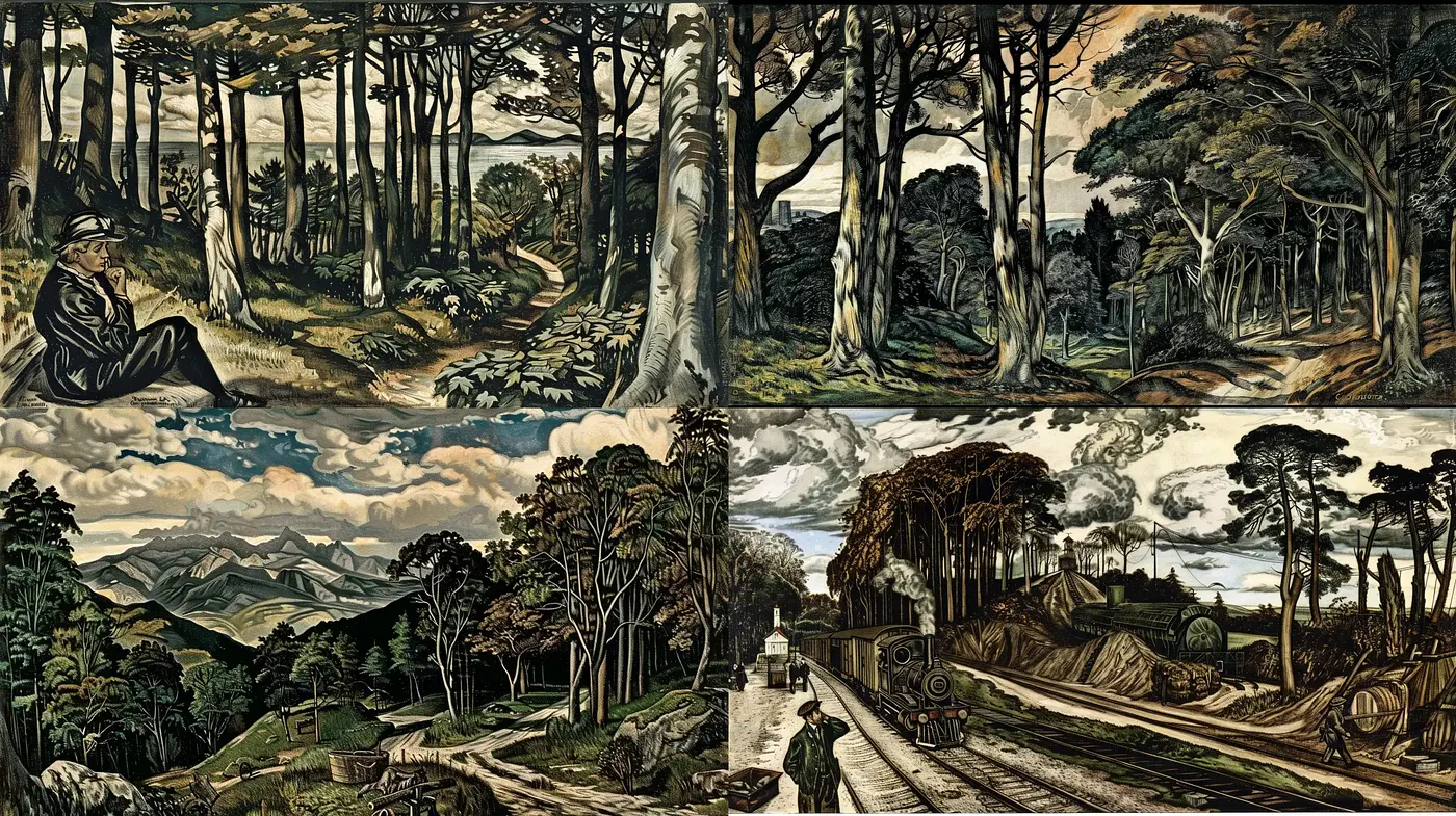 Consistent Arboreal Dreamscapes: A Fusion of Nature and Stylized Realism - Midjourney sref style